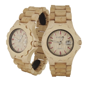 Handmade Wooden Watch Made with Maple Wood Kahala 71 Hula